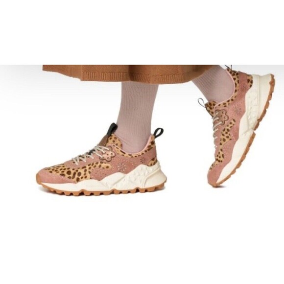 Free People Flower Mountain Women Animal Print Shearling Sneakers Size EU39/US 8 - Picture 1 of 13